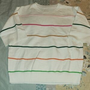 Striped White Sweater